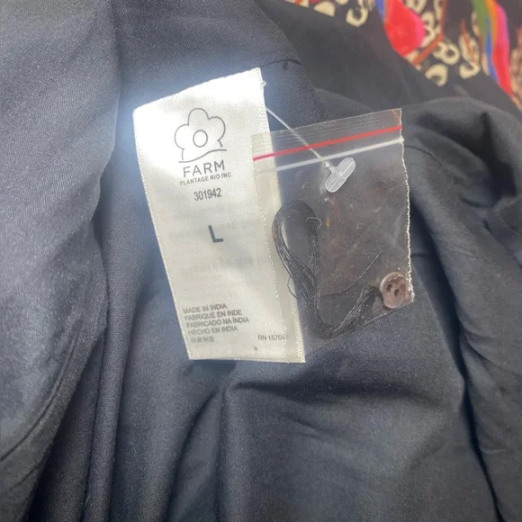 FARM Rio Leopard Toucans Vibrant Long Sleeve Maxi Dress NWT Sz L - Picture 11 of 11